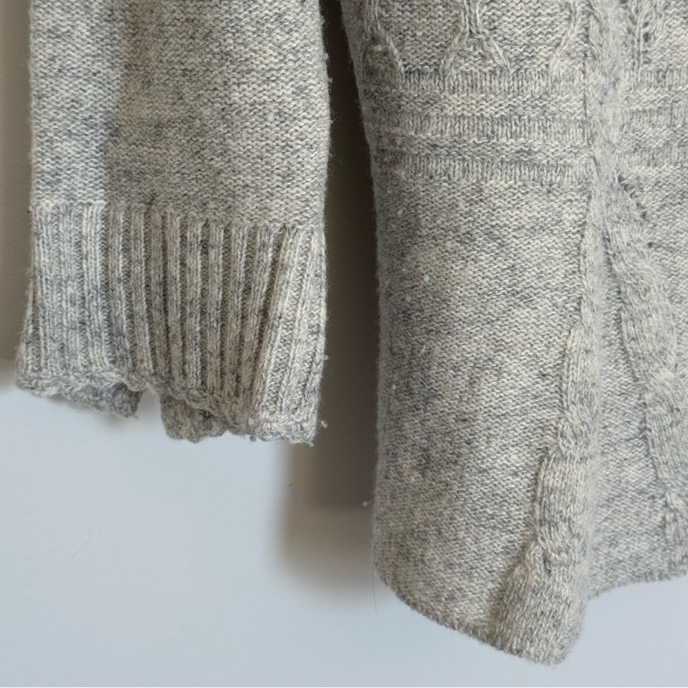 Anthropologie Moth Grey Textured Wool Blend Peplum Sweater Size Medium - Picture 6 of 11